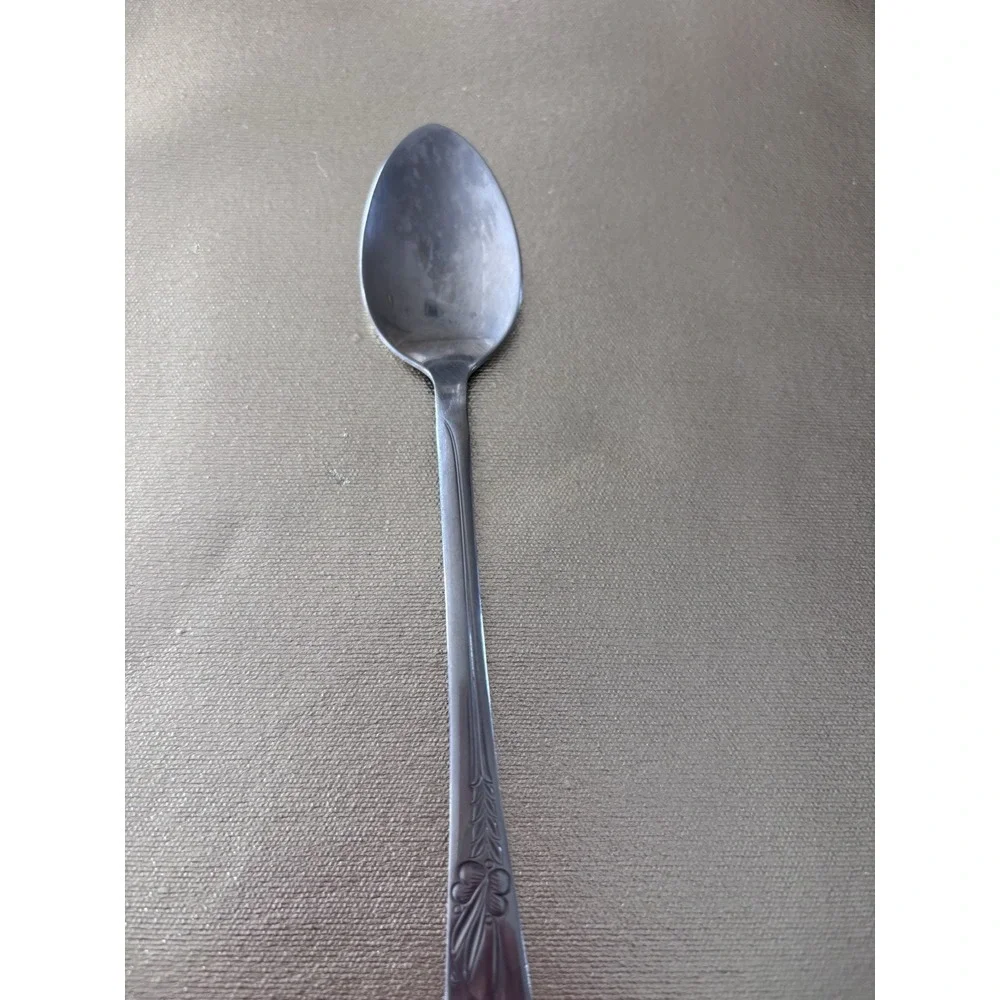 Vintage HB Co Solid Stainless Teaspoon Heather Pattern replacement Piece 3124‎